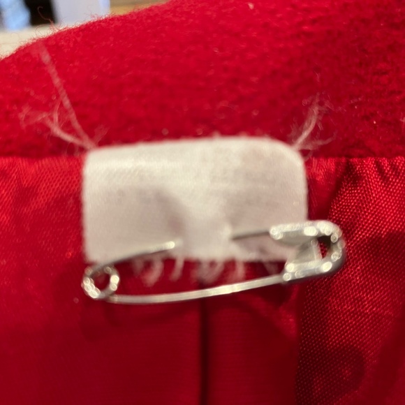 Women's Full Length Wool Coat - Red Size-10 - Picture 6 of 6